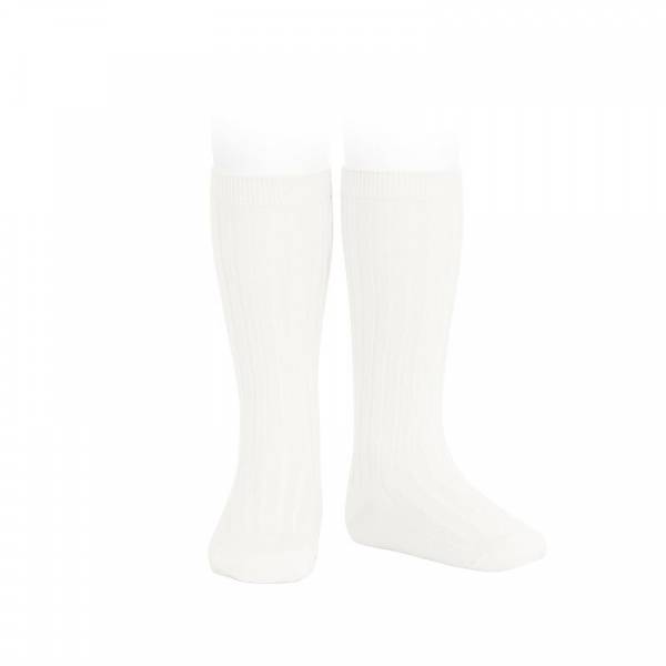 Condor knestrømper rib offwhite