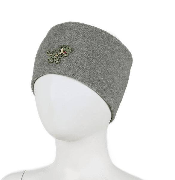 Kivat, mosegrønt cotwool pannebånd med dinosaur